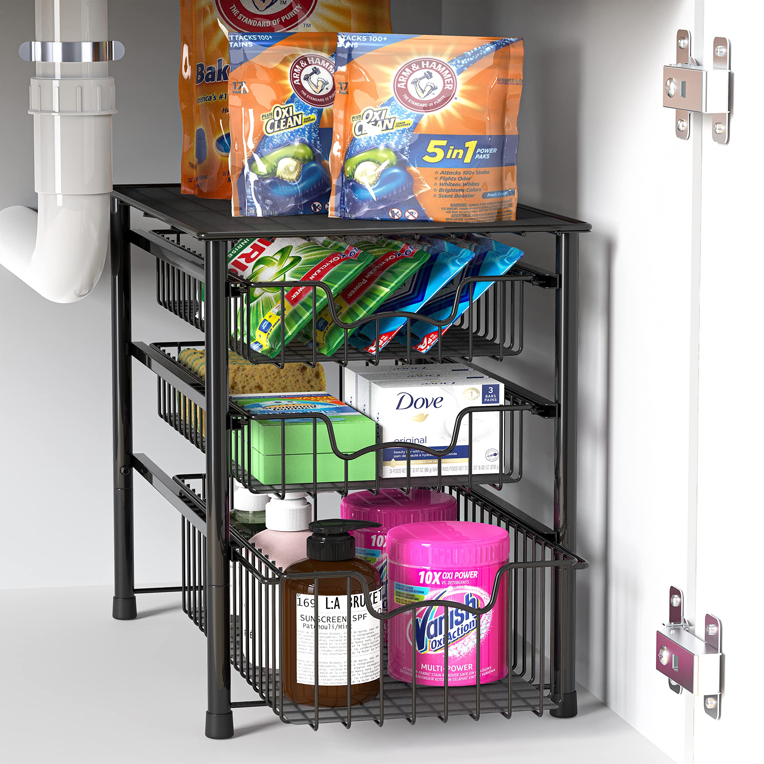 Simple Houseware organizer with top surface provides extra workspace.