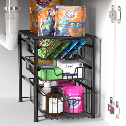 Simple Houseware organizer with top surface provides extra workspace.