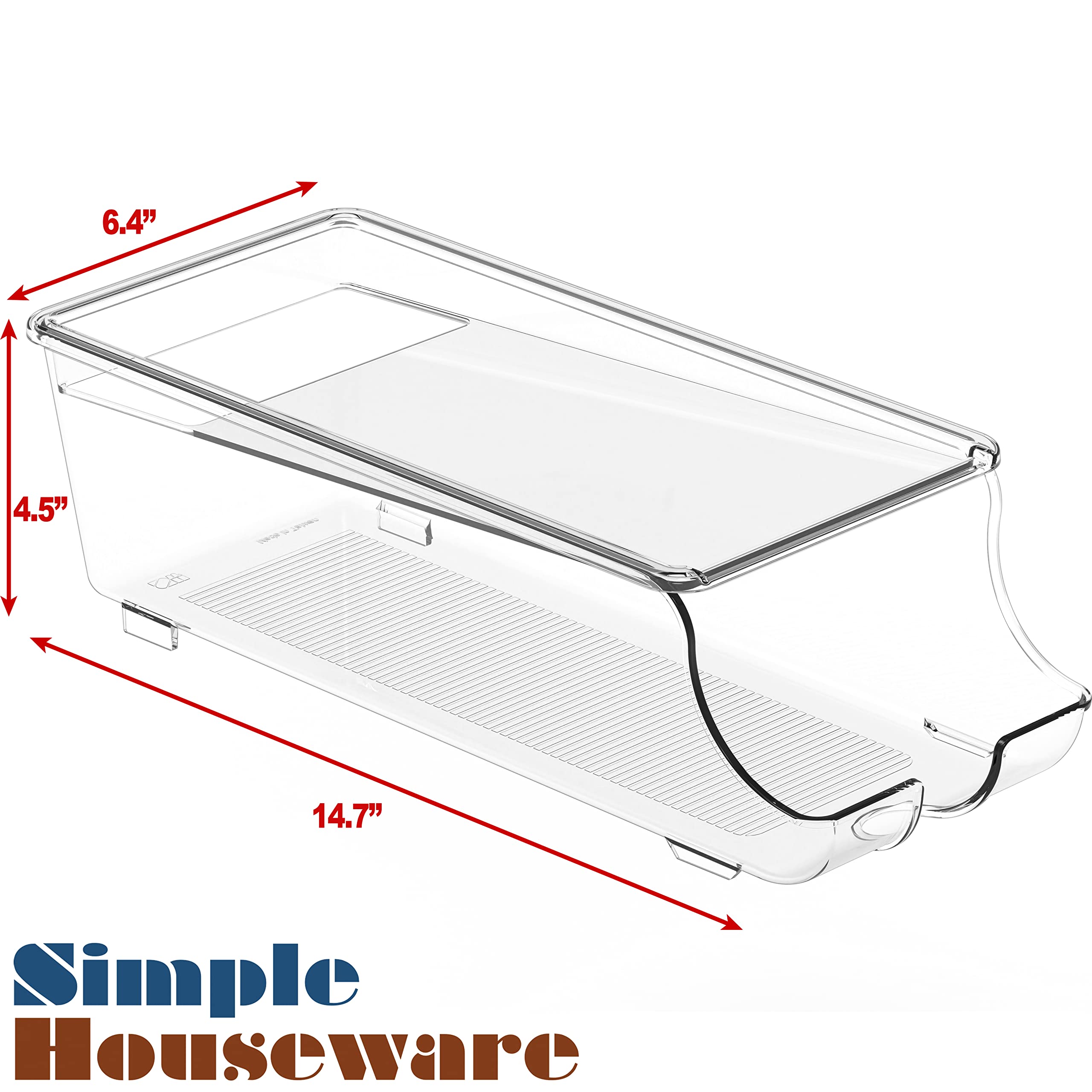 Simple Houseware dimensioned rack enables clear inventory at a glance.