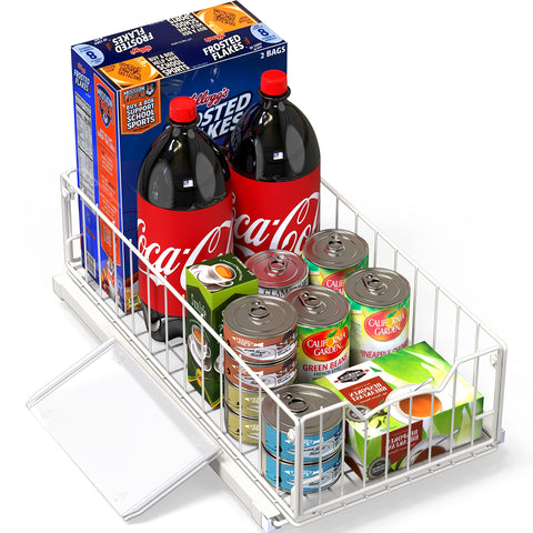 Simple Houseware outer dimensions 17.2D x 9.7W x 5H for deep cabinets.