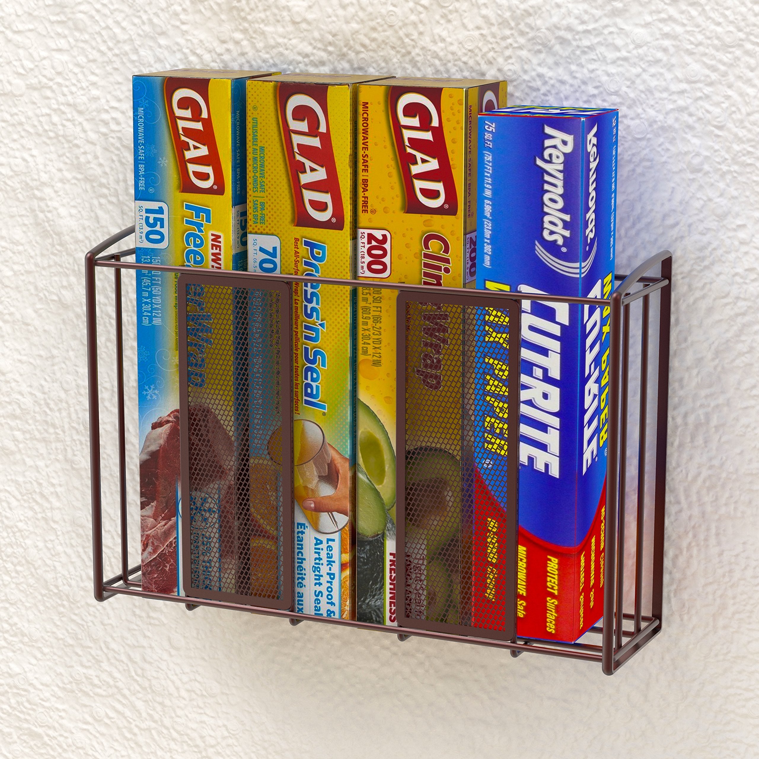 Simple Houseware dimensions indicate fit behind doors and on cabinet frames