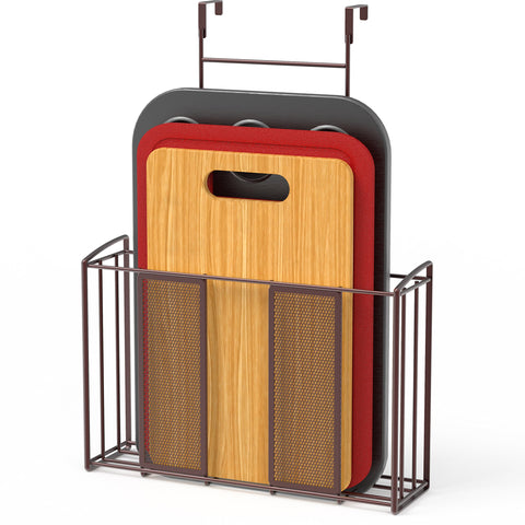 Simple Houseware bronze front view over-cabinet organizer for space-saving kitchen storage