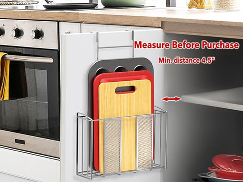 Simple Houseware over-cabinet-door-organizer easy to install over most cabinet doors.