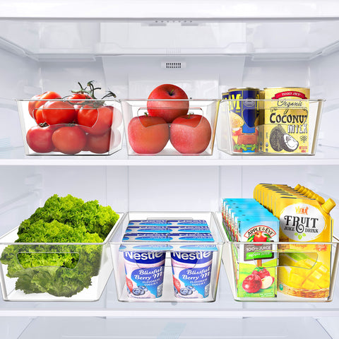 Simple Houseware easy-grab bin features cutout handles for quick access to drinks and produce.