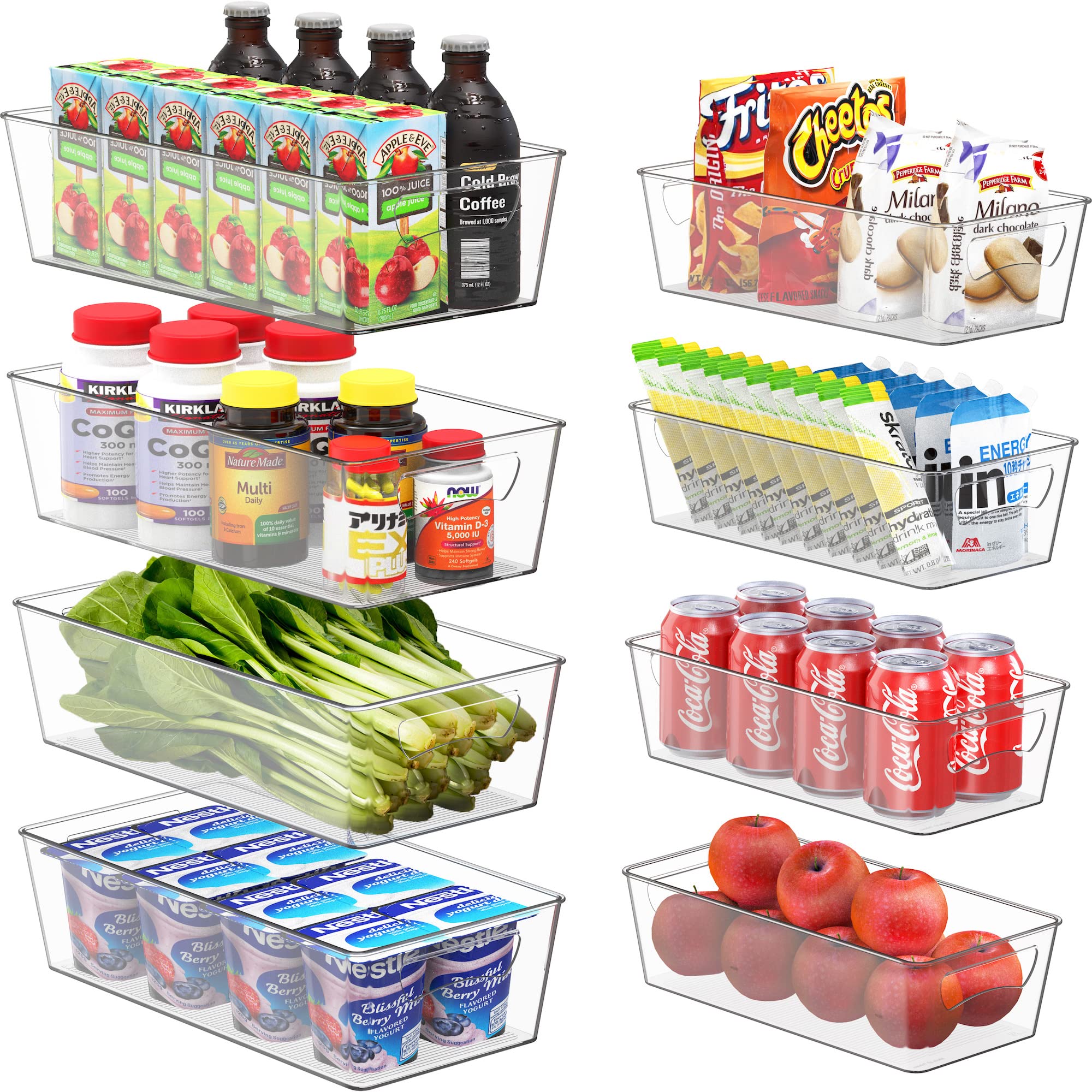 Simple Houseware pantry large clear bin shows contents at a glance for easy planning.