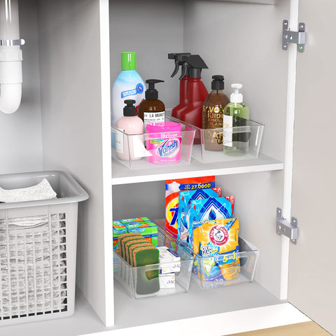 Simple Houseware four-bin set helps maximize pantry space and designated storage spots.