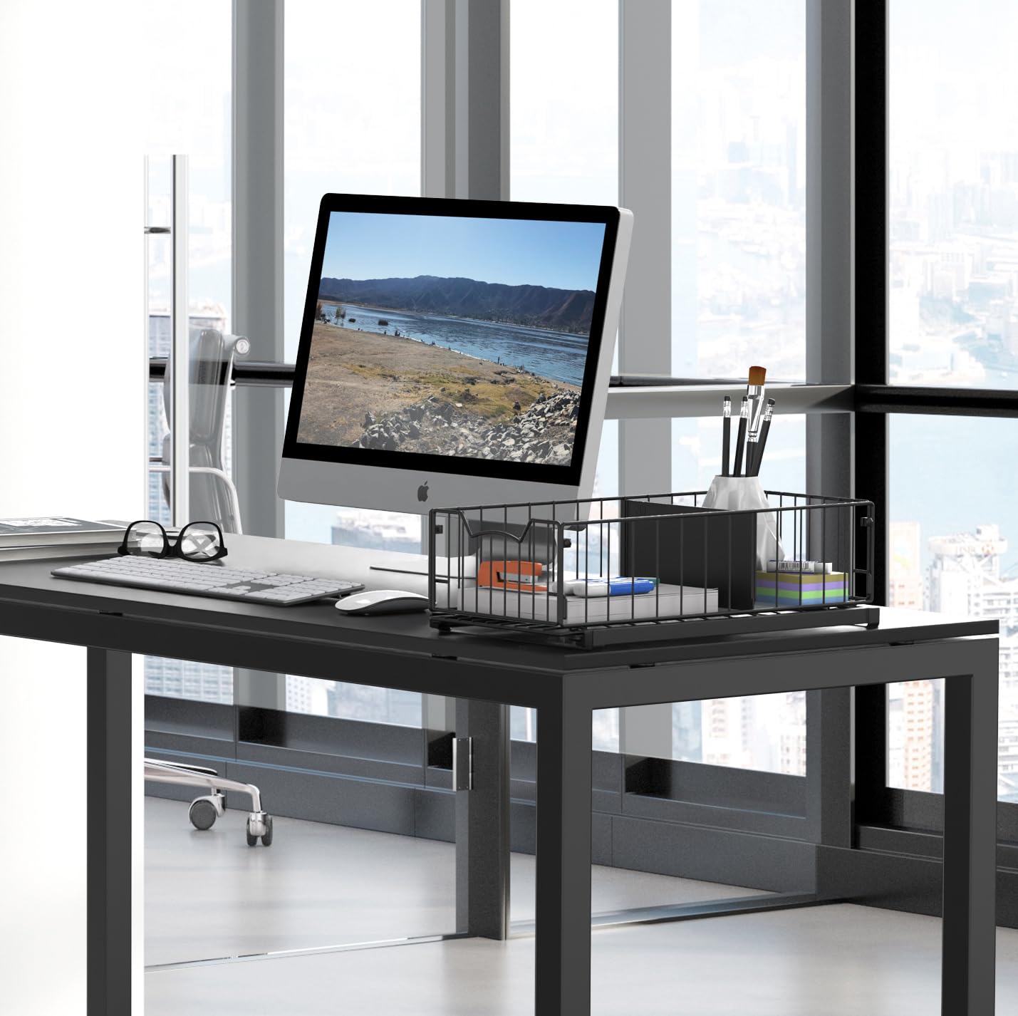 Simple Houseware pull-out design reduces reaching into deep cabinet corners.