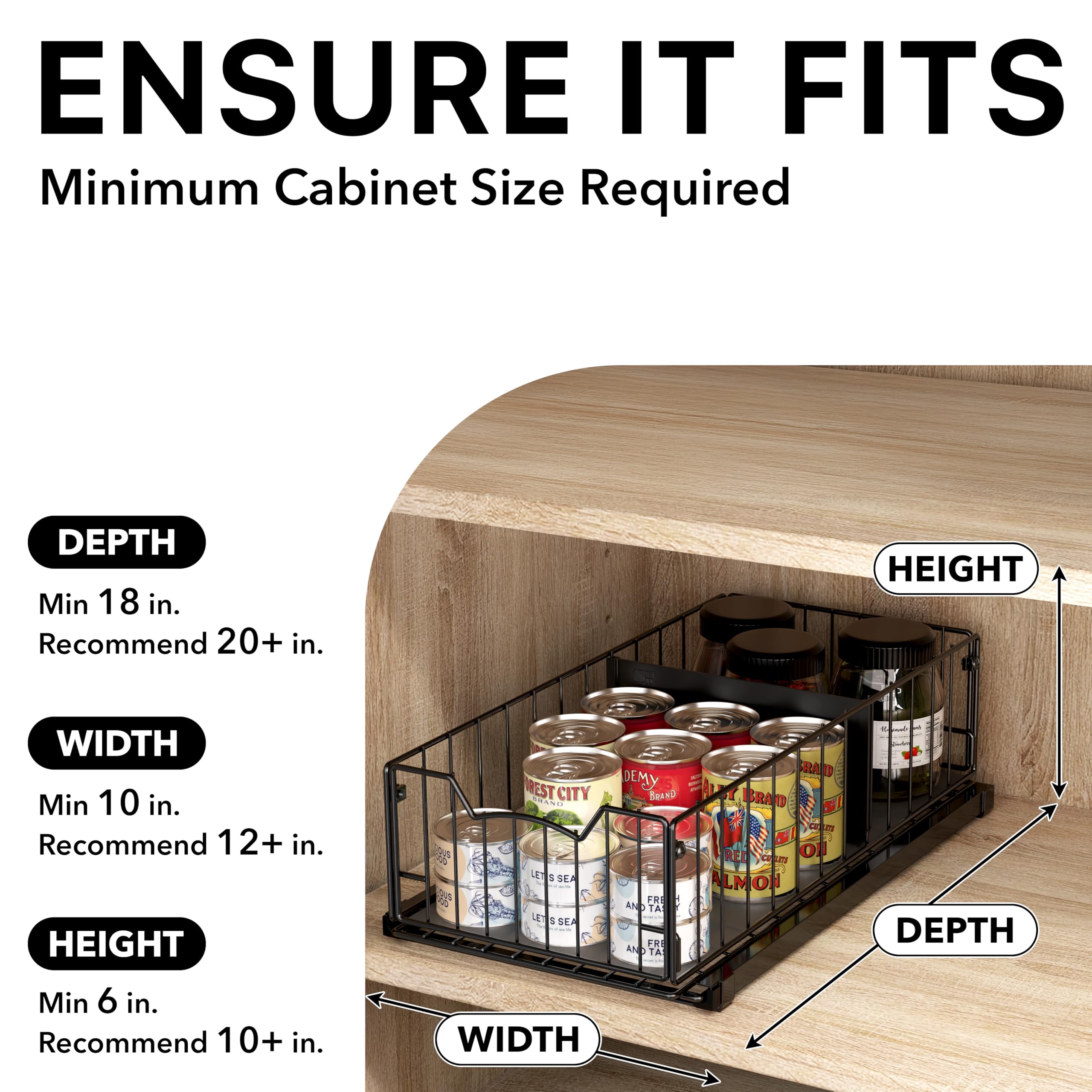 Simple Houseware divider included aids item separation inside the basket.