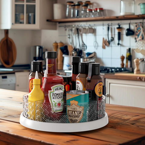 Simple Houseware refrigerator-friendly pantry organization for compact items.