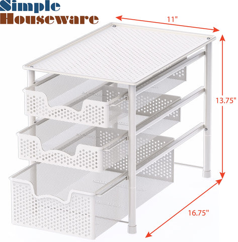 Simple Houseware sliding basket side view illustrating easy access in tight space
