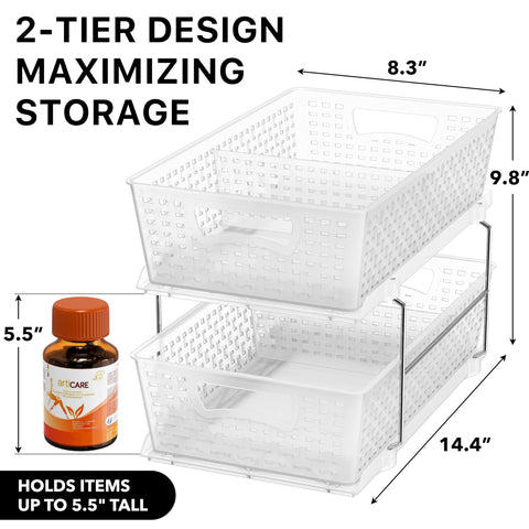 Simple Houseware sliding drawer showcases easy access in compact bathrooms.