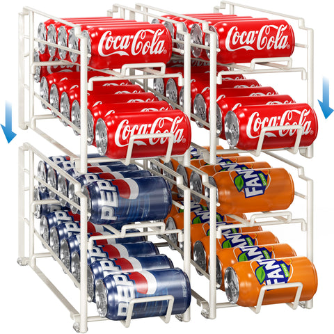 Simple Houseware soda can organizer displaying 12-can capacity for pantry organization.