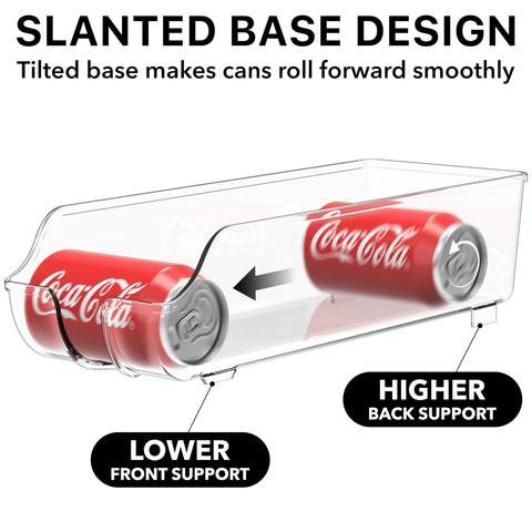 Simple Houseware soda can organizer measures 14 inches long for fridge shelves