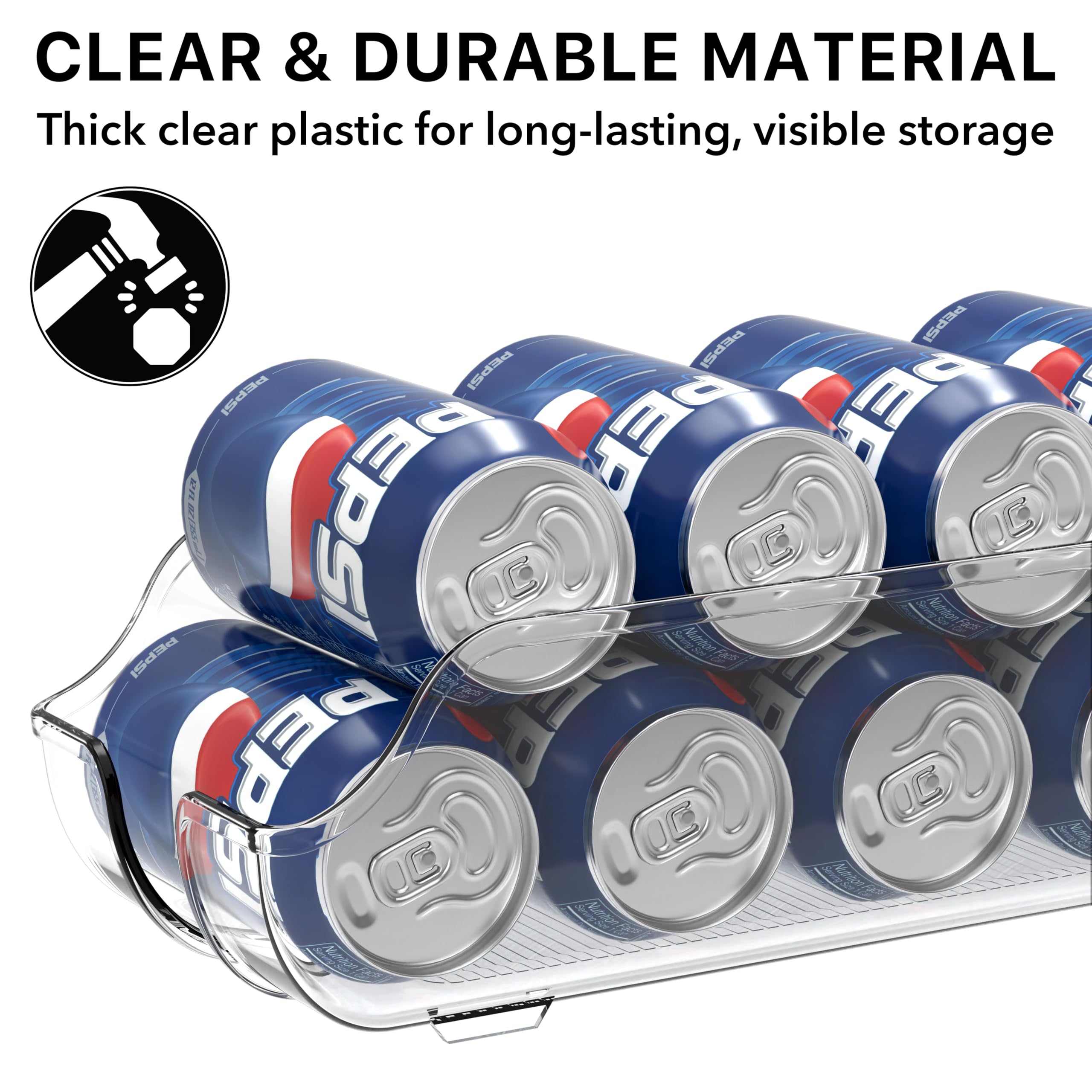 Two-layer display of cans using Simple Houseware organizer