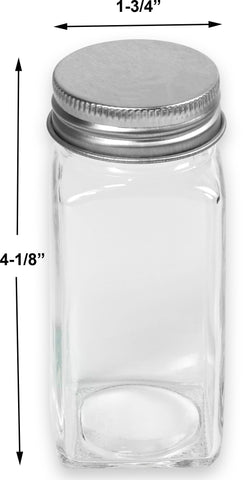 Close-up of Simple Houseware square spice bottle showing compact design
