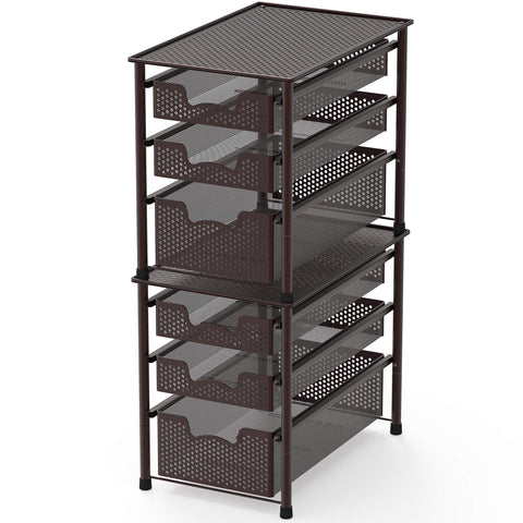Simple Houseware stackable basket close-up displaying drawer height options.