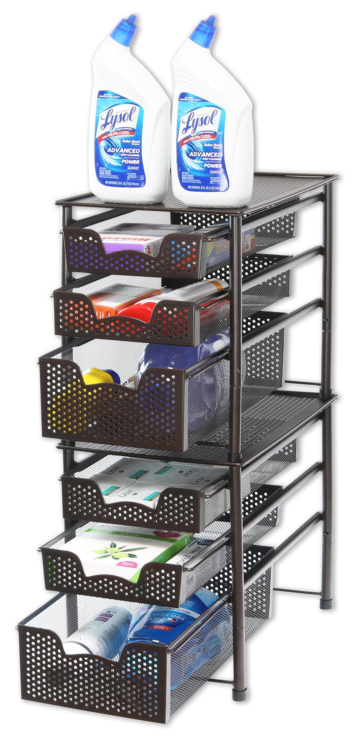 Simple Houseware bronze 3-tier assembly demonstrates compact stacking capacity.
