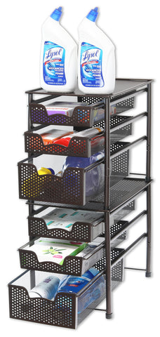 Simple Houseware bronze 3-tier assembly demonstrates compact stacking capacity.