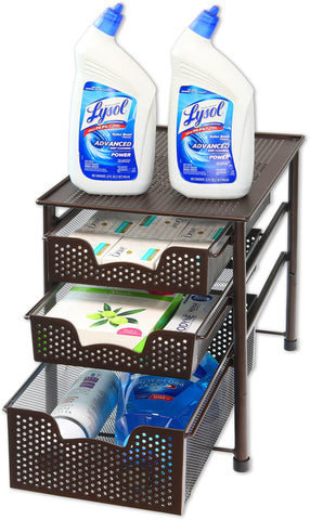 Simple Houseware kitchen-bathroom storage with bronze finish saved space.
