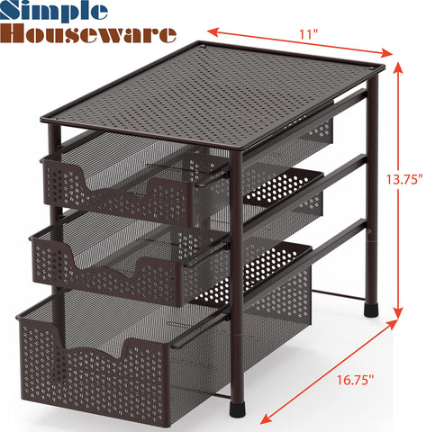 Simple Houseware bronze top surface shows ample space for daily essentials.