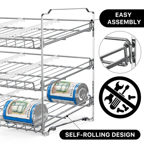 Simple Houseware adjustable dividers demonstrate versatile sizing for different can or jar sizes.
