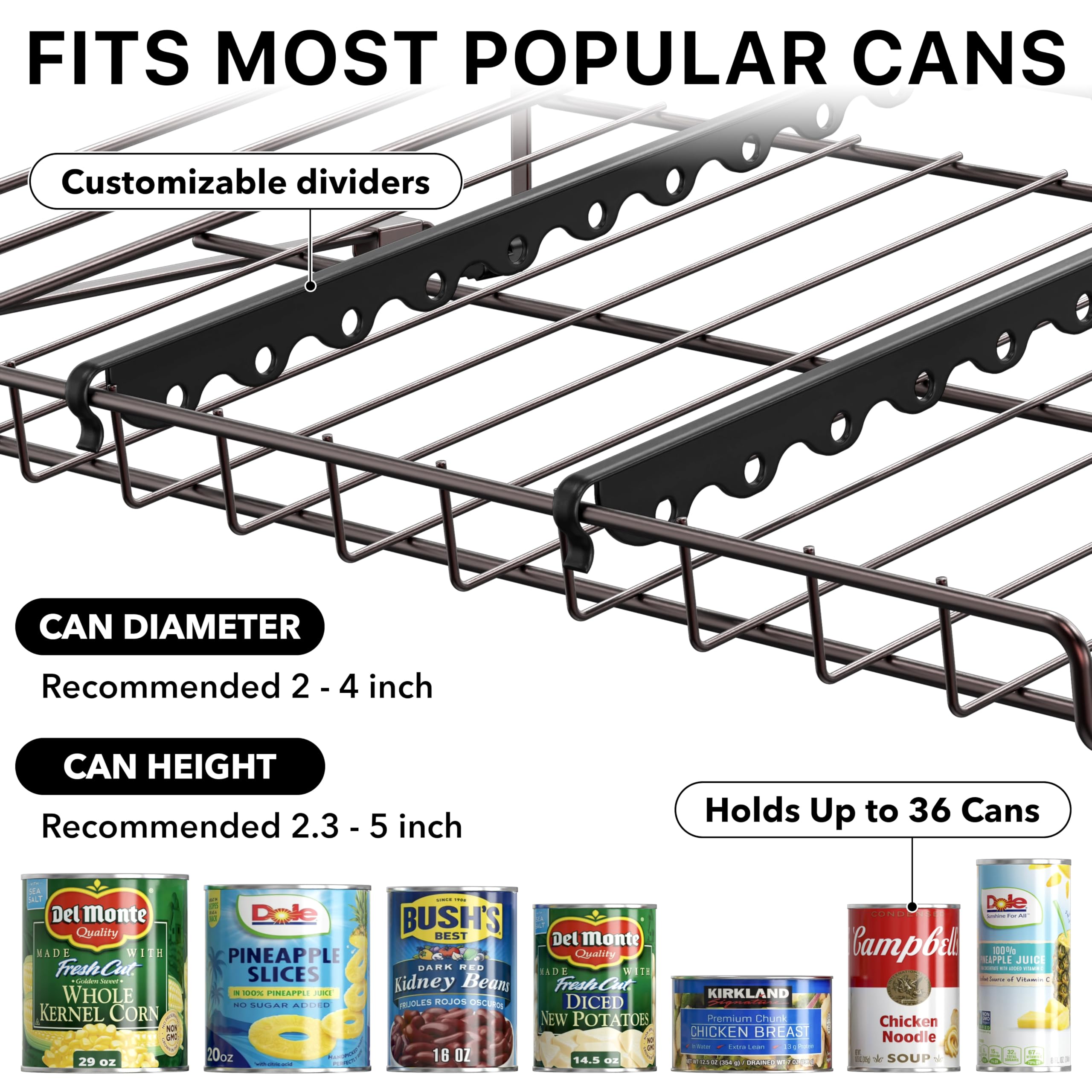 Anti-slip rubber feet stabilize the unit on counters or shelves.