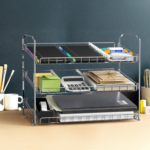 Simple Houseware pantry-ready rack fits in cabinets or on shelves with space for up to 36 cans.