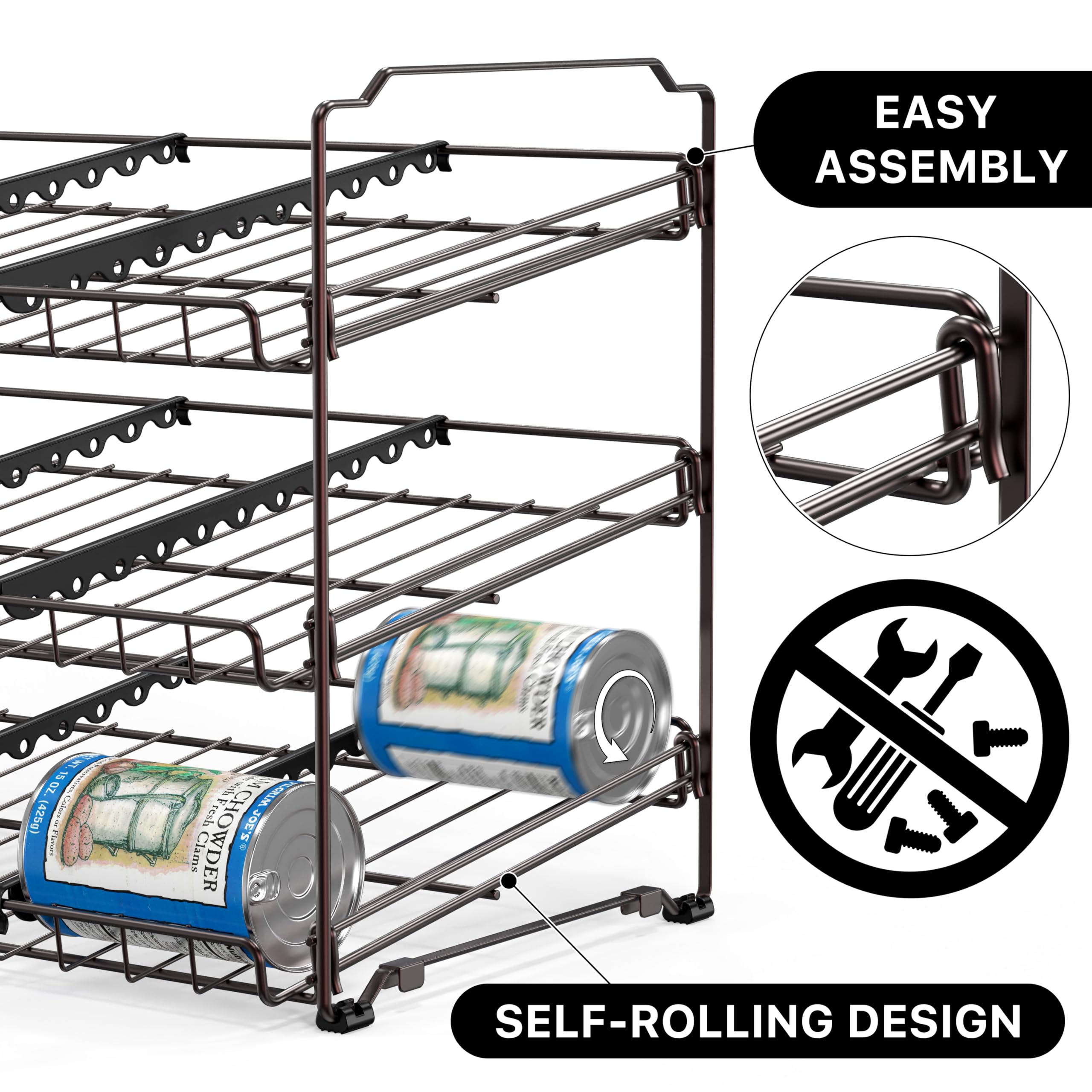Easy assembly with a sturdy chrome-coated frame for lasting use.