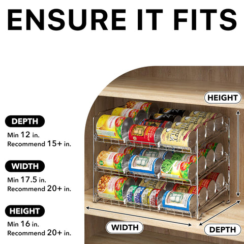 Simple Houseware can organizer rack rolling forward action enables quick can selection.