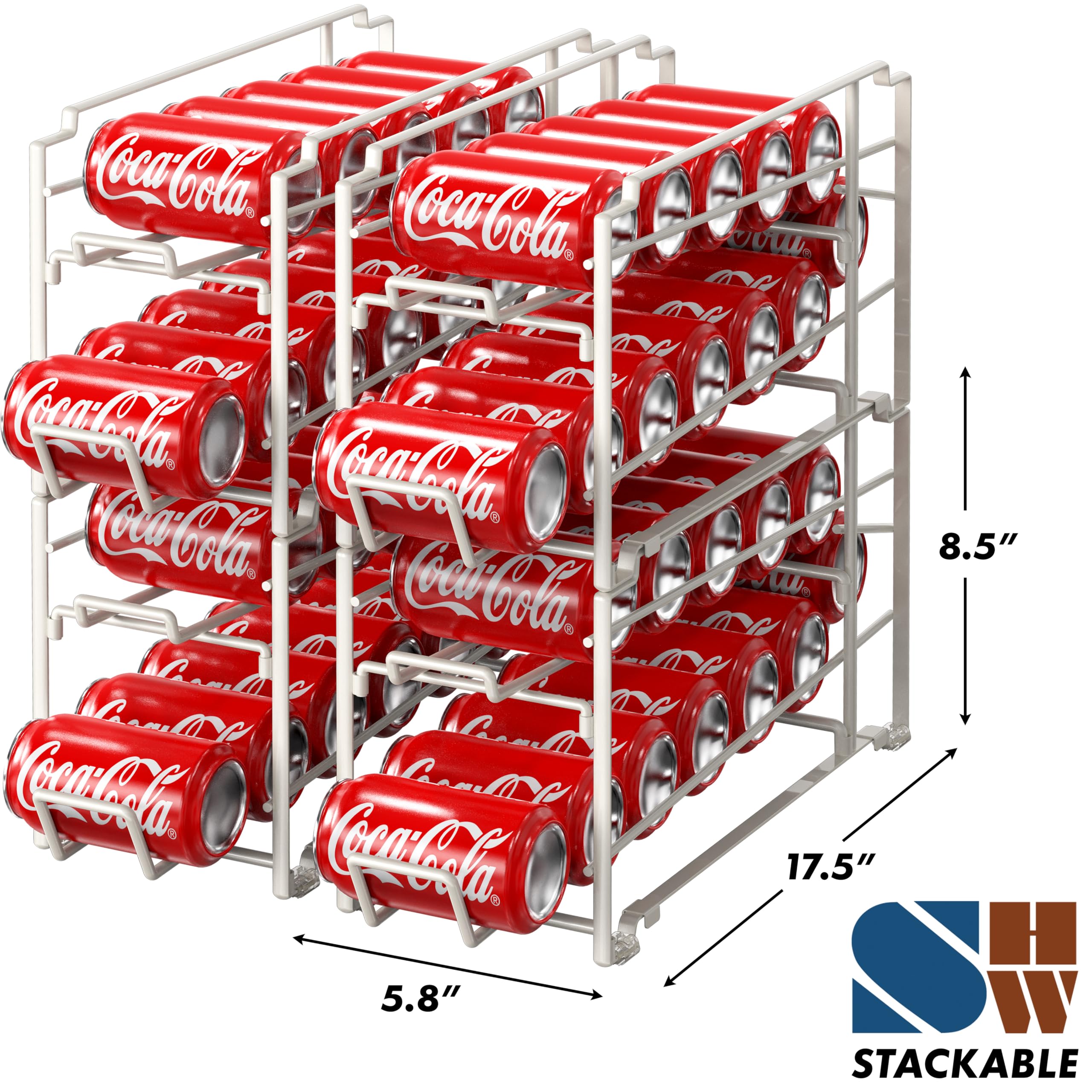 Simple Houseware stackable rack, slim design fits fridge shelves.