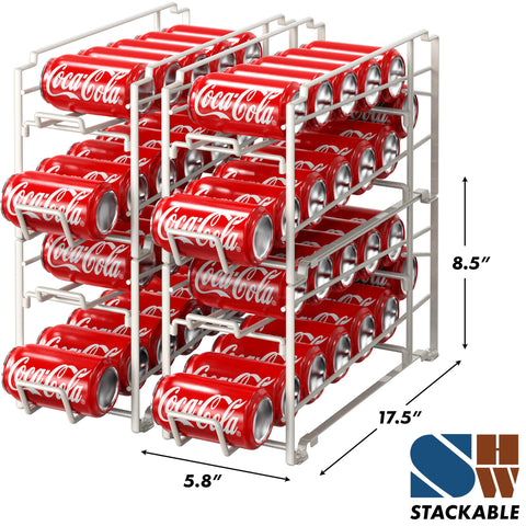 Simple Houseware stackable rack, slim design fits fridge shelves.
