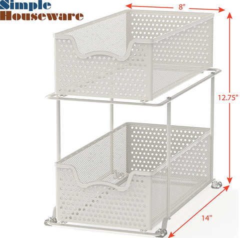 Simple Houseware metal construction provides durable cabinet organization