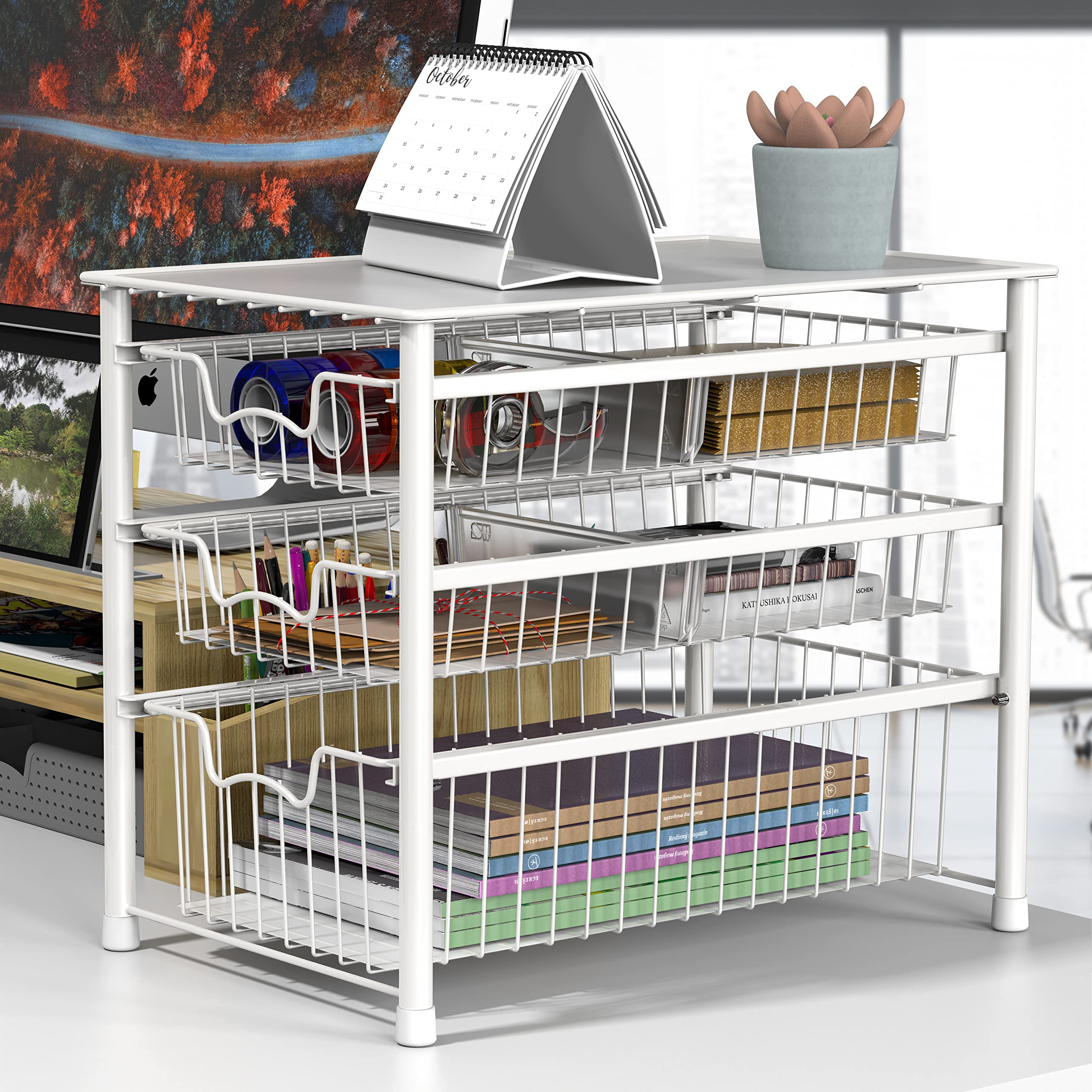 Simple Houseware sturdy metal construction ensures durable organization