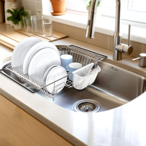 Chrome finish resists rust, blending with modern kitchen decor.