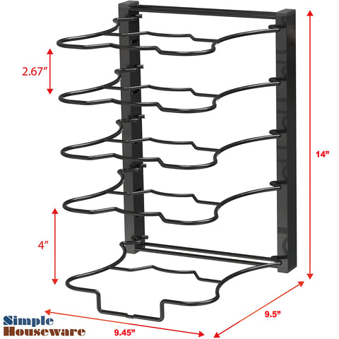Simple Houseware sturdy steel construction with black coating offers durable kitchen storage.