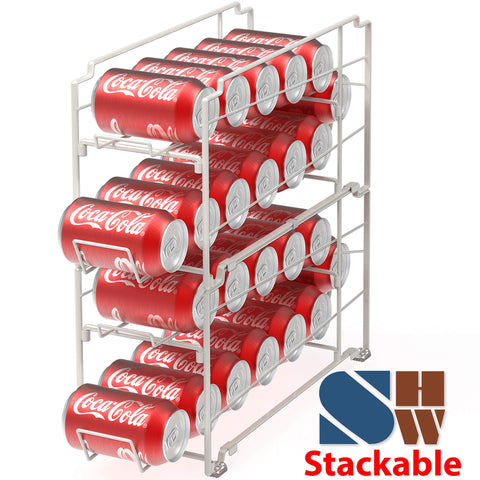 Simple Houseware twelve-ounce can storage keeps fridge tidy and ready.