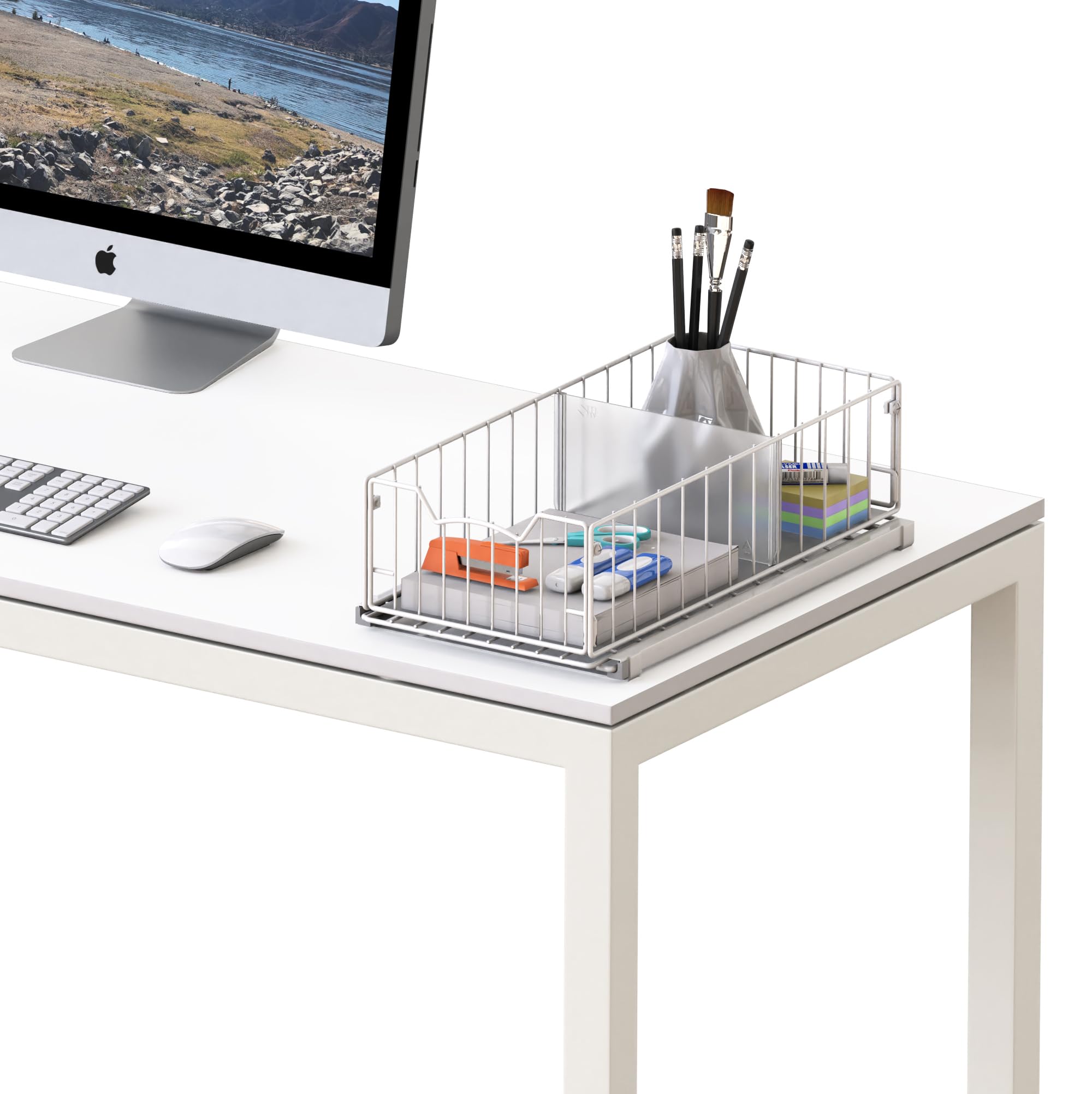 Simple Houseware under-sink or pantry storage solution keeps items accessible.
