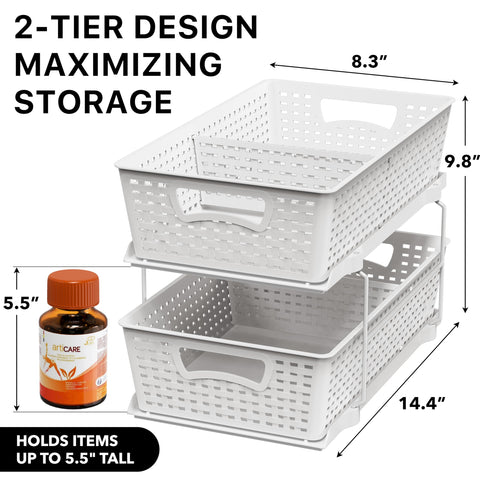 Simple Houseware under-sink storage unit with sliding drawer for toiletries.