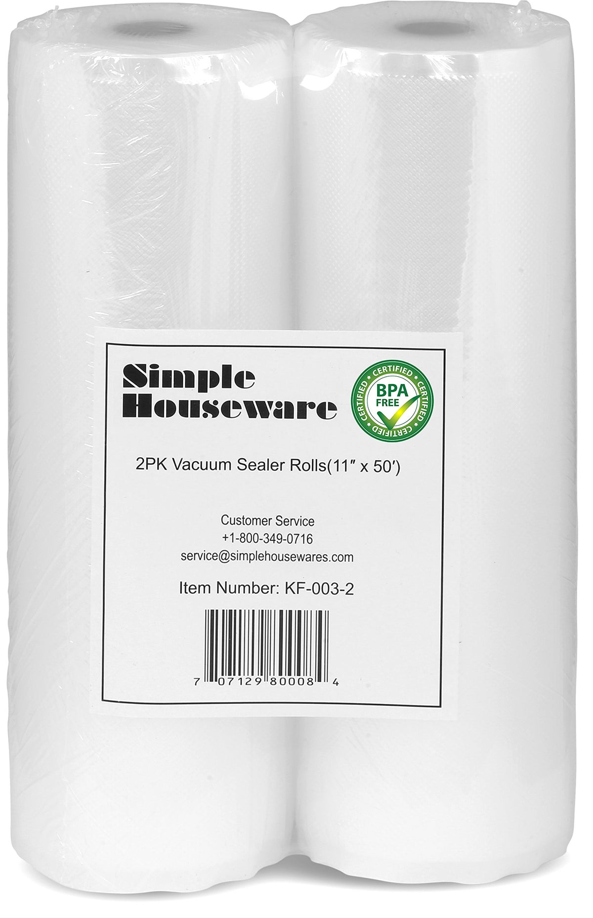 Simple Houseware vacuum sealer bags front view showing durable multi-ply film for freshness