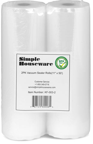 Simple Houseware vacuum sealer bags front view showing durable multi-ply film for freshness