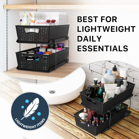 Simple Houseware versatile fit under sinks, inside cabinets, and on countertops.