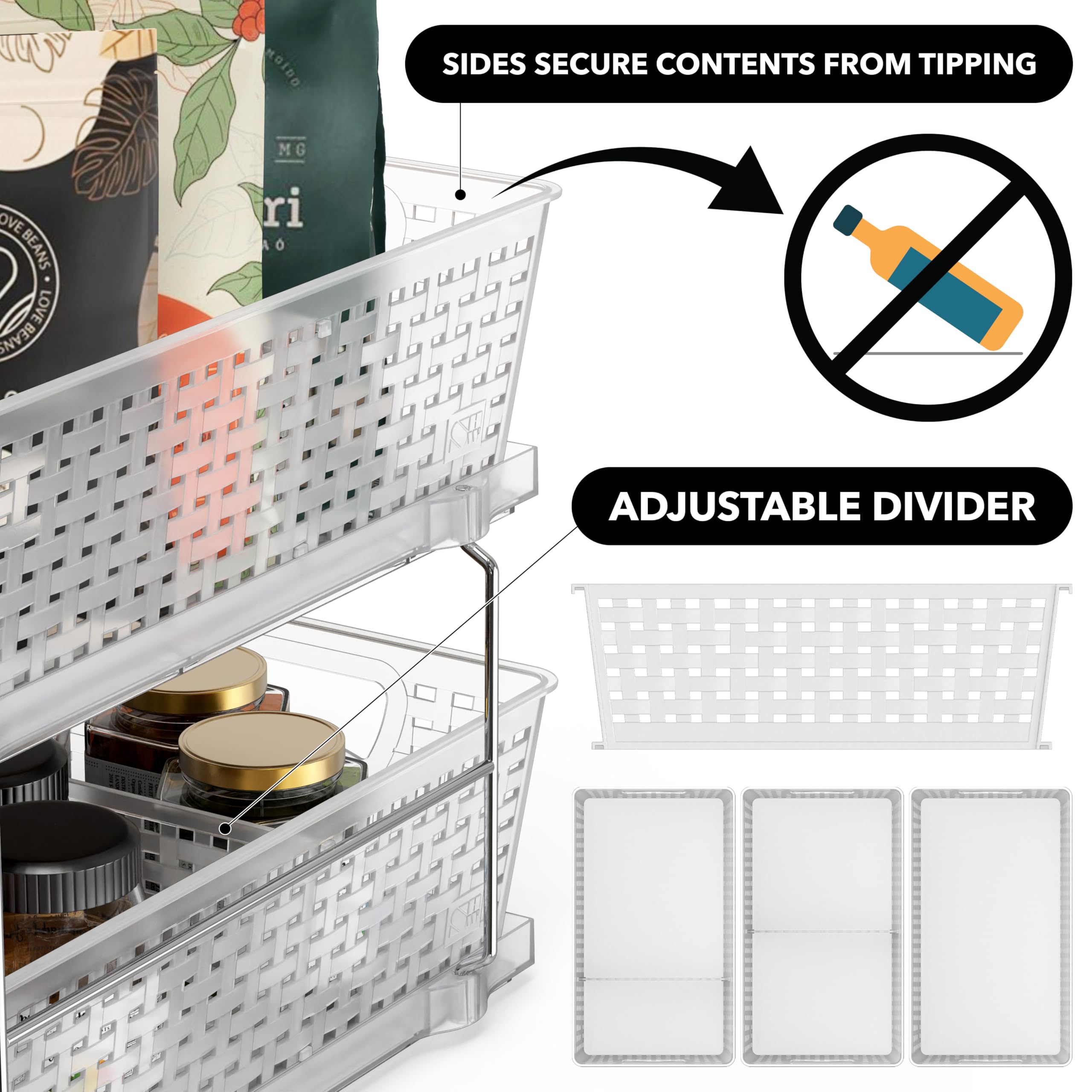 Simple Houseware weaved-basket bold-design adds style while storing essentials.