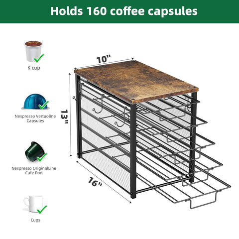 Simple Trending drawer filled with K-Cups showing 160 pod capacity