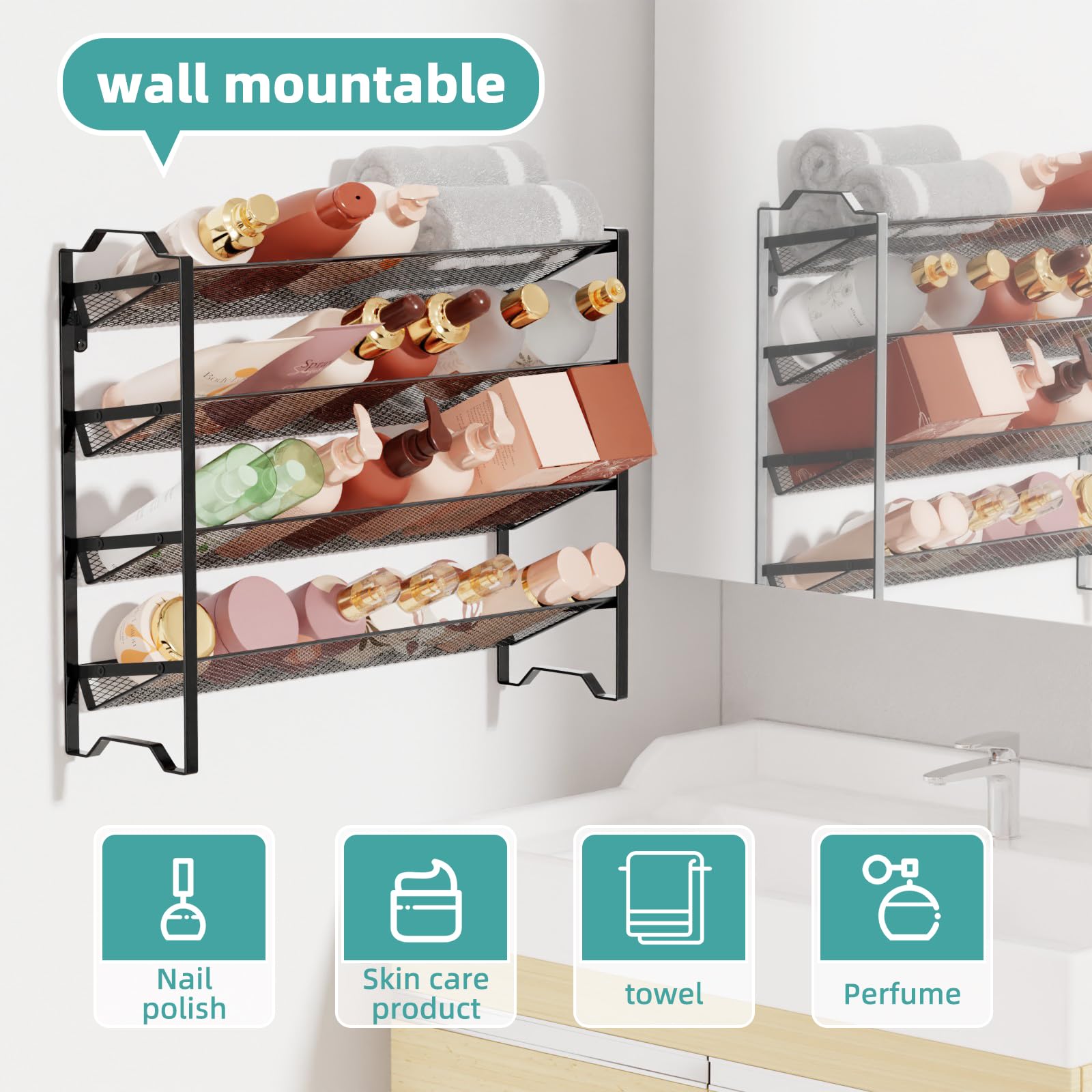 Simple Trending 2-Pack 4-Tier Spice Rack 72-jar capacity for organized pantry