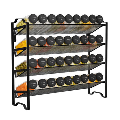 Simple Trending 2-Pack 4-Tier Spice Rack black finish complements modern kitchens