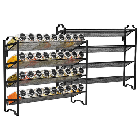 Simple Trending 2-Pack 4-Tier Spice Rack front view highlights tilted shelves for quick access