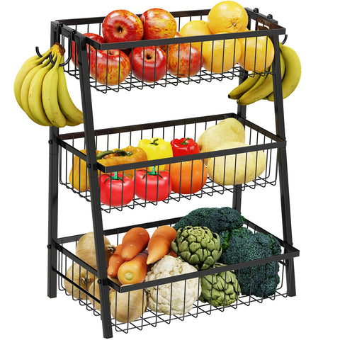Simple Trending 3-Tier trapezoidal fruit basket top view for easy reach and visibility.