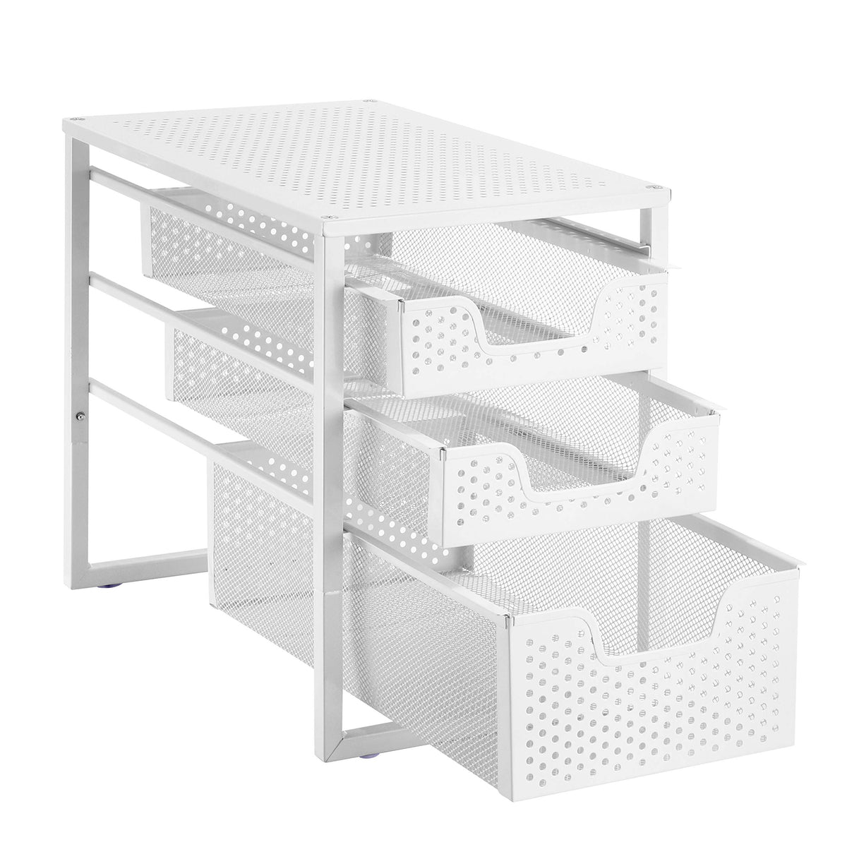 Simple Trending 3-Tier under-sink organizer with sliding drawer keeps kitchen essentials easily accessible.
