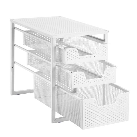 Simple Trending 3-Tier under-sink organizer with sliding drawer keeps kitchen essentials easily accessible.