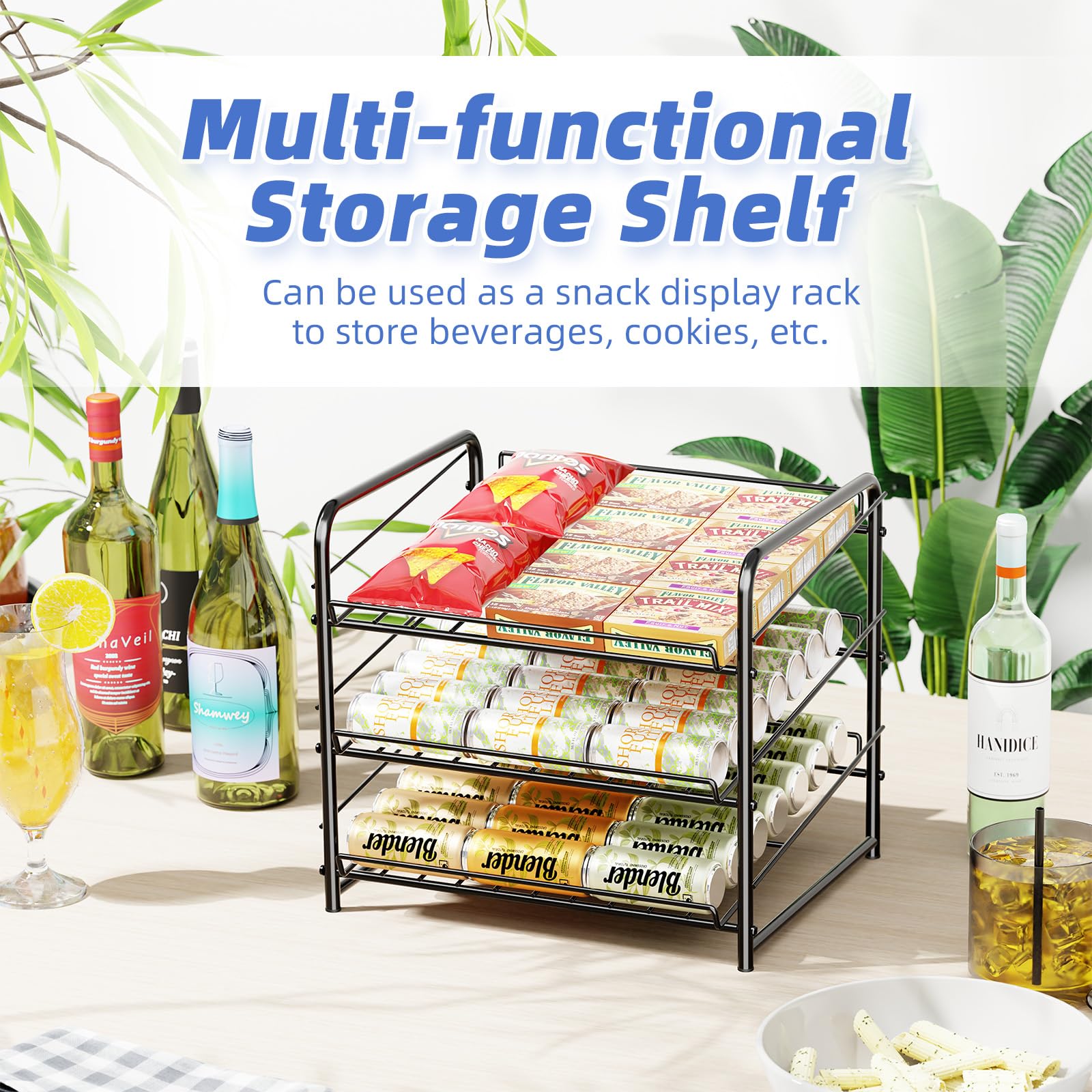 Simple Trending adjustable dividers allow flexible organization for cans and jars.